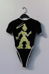 Windowsen "Alien" velvet conjoined short -sleeved PS23OP001 black
